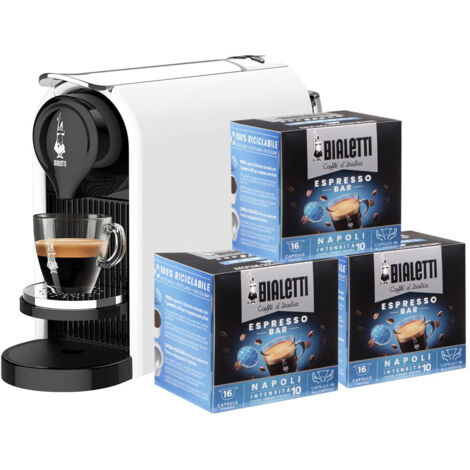 Bialetti Gioia Plus Macchina Caffè Capsule Serbatoio Estraibile Compatta Bianca