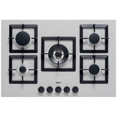 Piani cottura da incasso elleci Plano 75 TCC 5 fuochi Metaltek 79 Grigio Aluminium PMSP75179CS