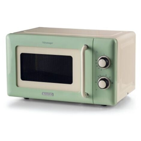 Ariete Linea Vintage 3960 Forno a microonde Vintage, 800W, Capacità 20L, 3 funzioni, 6 livelli di cottura, Timer, Verde