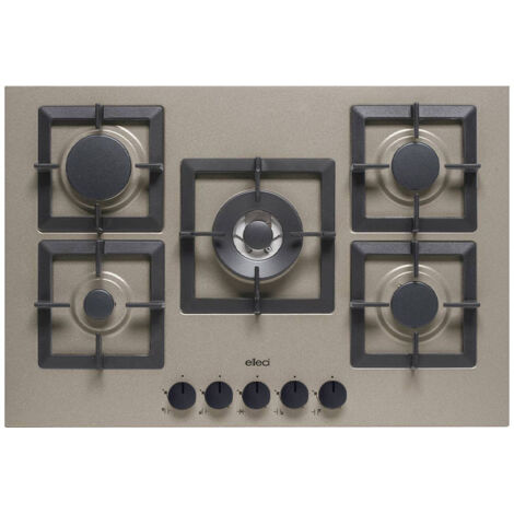 Piani cottura da incasso elleci Plano 75 TCC 5 fuochi Granitek 43 Tortora PGSP75143CS
