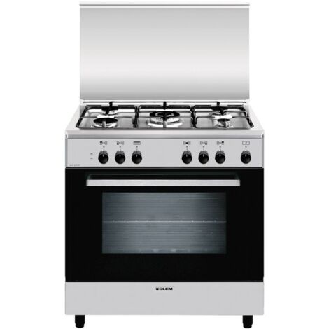 Glem Gas A855EI cucina Elettrico Nero, Acciaio inossidabile A