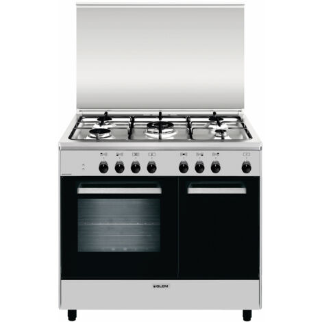 Glem Gas AR965MI6 Cucina 90 cm 5 Fuochi Forno Elettrico Acciaio Inox