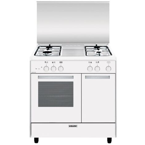 Glem Gas AR854GX cucina Elettrico/Gas cm. 80 x 50 - bianco 4 fuochi  Bianco