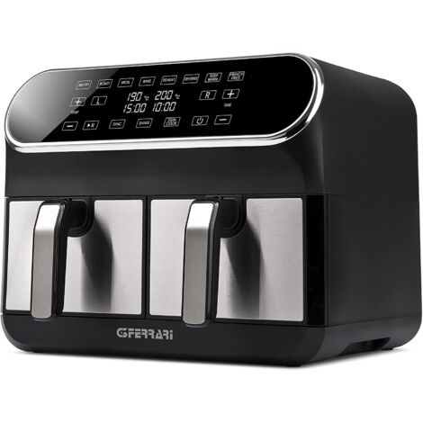 G3 Ferrari G10150 Doppia 8 L Indipendente 1700 W Friggitrice ad aria calda Nero, Acciaio inossidabile