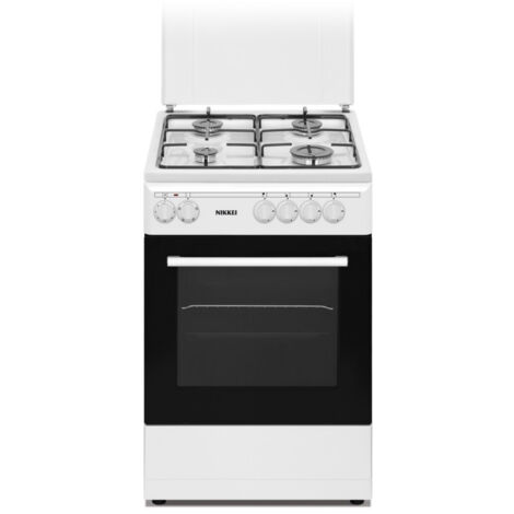 Nikkei Italia SN554WE cucina A Elettrico Gas Nero, Bianco
