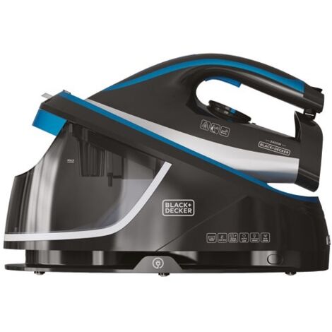 Black & Decker BXSS2401E 2400 W 1,5 L Piastra in Ceramica Nero, Blu, Bianco