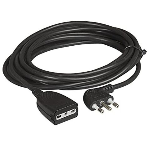 Prolunga domestica BTicino 2528N con Spina 16A e presa bipasso 10/16A, 5 Metri, 3500 W, 250 V, nero