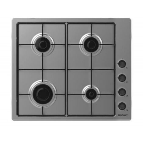 Zerowatt ZHW6LCX Piano cottura a Gas 4 fuochi 60 cm Acciaio Inox