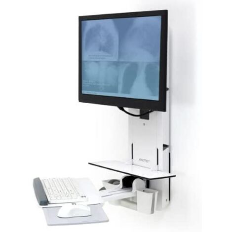 Supporto da Parete Ergotron 61-080-062 Bianco, Compatibile con Monitor e TV, Modello S55021478 (1/5)