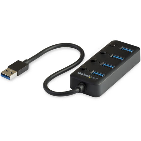 StarTech.com Hub USB 3.0 4 Porte HB30A4AIB Nero con Interruttori Individuali (1/5)