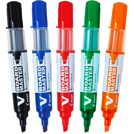 Pilot V-Board Master CF5MARKER Pennarelli Lavagna Bianca Set 5 Punta Scalpello Ricaricabili