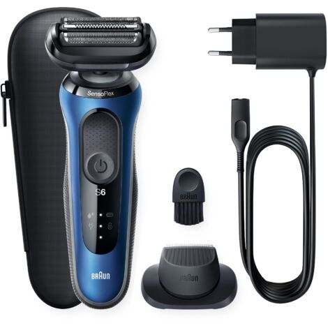 Rasoio Elettrico Braun Series 6 61-B1200s Trimmer Tecnologia SensoFlex Nero Blu