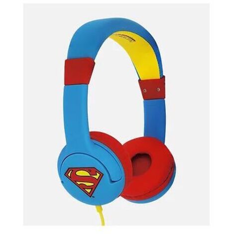 OTL Technologies DC Comics Superman Man of Steel Cuffie Cablato a Padiglione Musica Blu Rosso Giallo (1/4)