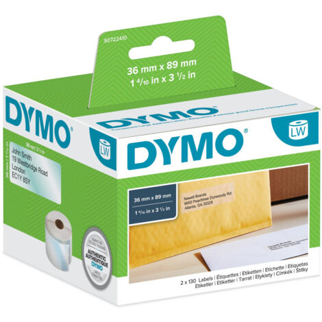 DYMO LW - Large Address Labels - 36 x 89 mm - S0722410 Trasparente Etichetta per stampante autoadesiva