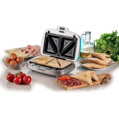 Ariete 1972 piastra per waffle 2 waffle 700 W Blu, Argento