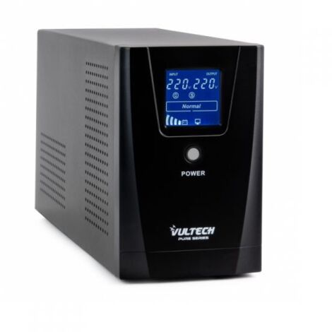 Gruppo di Continuit� Line-Interattivo VULTECH UPS1500VA con Onda Sinusoidale Pura, Display LCD, 2 Prese di Corrente e Presa IEC13