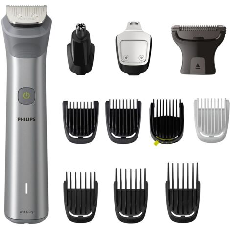 Philips MG5940-15 Serie 5000 Rasoio elettrico Rifinitore 12 in 1 Viso Testa Corpo 12 accessori autonomia 120 min colore Acciaio inossidabile (1/5)