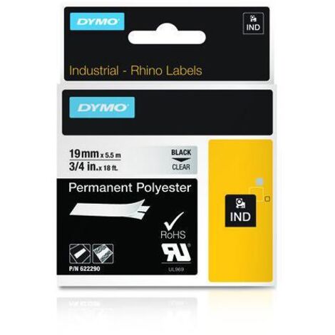 DYMO 622290 nastro per etichettatrice Nero trasparente (1/5)