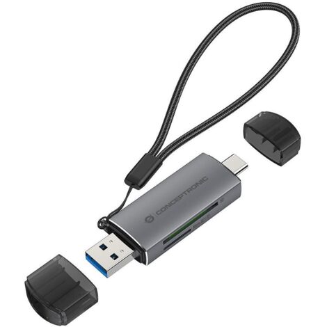 Conceptronic BIAN05G lettore di schede USB 3.2 Gen 1 (3.1 Gen 1) Type-A/Type-C Grigio (1/4)