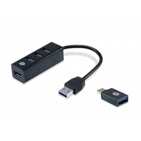 Conceptronic HUBBIES04B hub di interfaccia USB 3.2 Gen 1 (3.1 Gen 1) Type-A 5000 Mbit/s Nero (1/5)