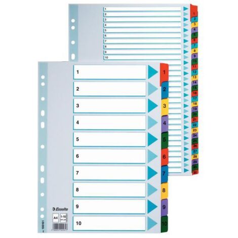 RUBRICA MYLAR A-Z in formato A4 colorata per raccoglitori Esselte CF10 (1/2)