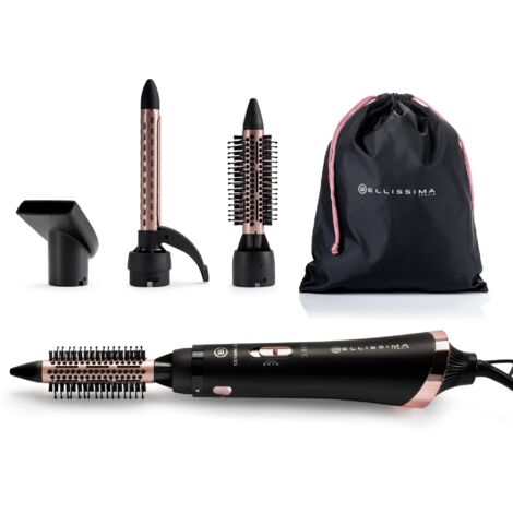 Bellissima Imetec Ceramic Air Modellatore Aria Calda 3 in 1 per Capelli Corti e Medi 800 W Rosa Nero
