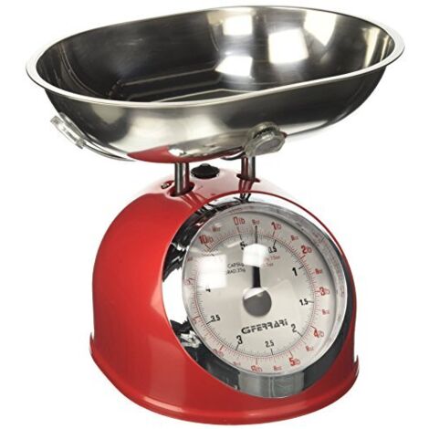 G3 Ferrari G2000302 Aska Bilancia da cucina meccanica Rosso Acciaio inossidabile
