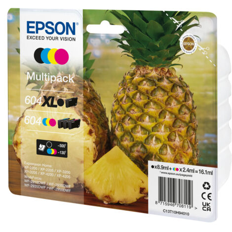 Epson C13T10H94020 Cartuccia Ananas 604 Xl Comp con Expression Home XP 2200 2205 Multicolore