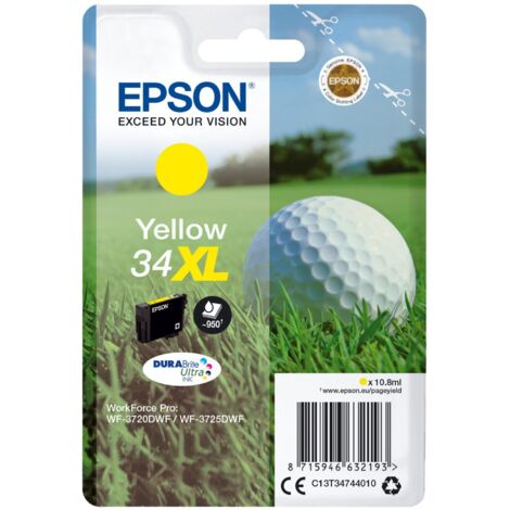 Epson Golf ball C13T34744010 cartuccia d'inchiostro 1 pz Originale Resa elevata (XL) Giallo (1/3)
