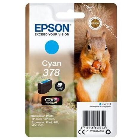 Epson Squirrel C13T37824020 cartuccia d'inchiostro 1 pz Originale Resa standard Ciano (1/5)