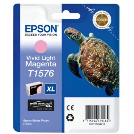 Epson Turtle T1576 cartuccia d'inchiostro 1 pz Originale Resa elevata (XL) Magenta chiaro vivido (1/5)