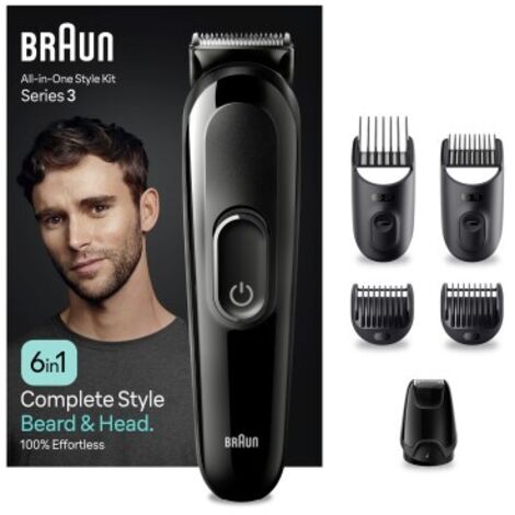 Braun Series 3 MGK3410 Regolabarba Tagliacapelli Kit per lo Styling Nero