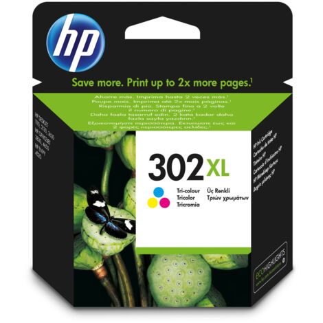 HP 302XL F6U67AE BA3 High Yield Tri Color Original Ink Cartridge Cartuccia d'Inchiostro 1 pz Resa Elevata XL Ciano Magenta Giallo (1/5)