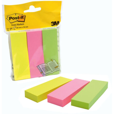 3M 671-3 pouch autoadesiva Rettangolo Verde, Rosa, Giallo 100 fogli Autoadesivo (1/3)