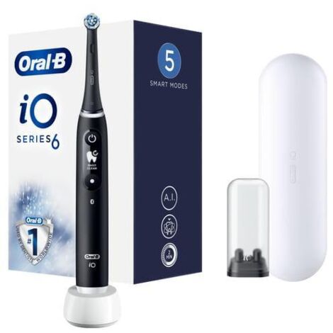 Spazzolino elettrico Braun Oral-B iO 6 Ricaricabile Elettrico con Custodia da Viaggio Nero 0,9W (1/5)