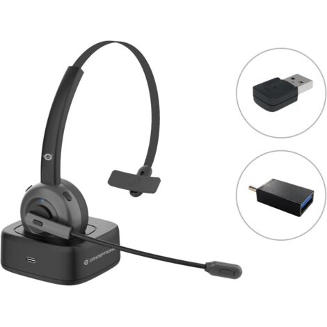Conceptronic POLONA03BDA cuffia e auricolare Cuffie Wireless A Padiglione Ufficio Bluetooth Base di ricarica Nero (1/4)