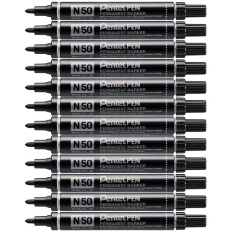 Pentel N 50 marcatore permanente Tipo di punta Nero 12 pz
