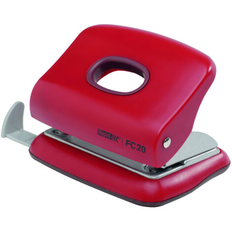 Rapid Perforatore FC20 Rosso in Metallo per Ufficio - Robusto e Compatto