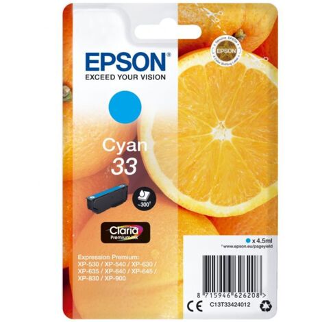 Epson Oranges C13T33424022 cartuccia d'inchiostro 1 pz Originale Ciano (1/5)