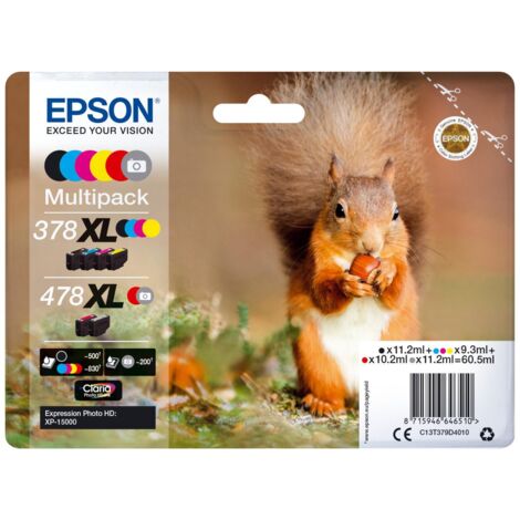 Epson Squirrel 478XL cartuccia d'inchiostro 1 pz Originale Resa elevata (XL) Nero, Ciano, Magenta, Giallo, Rosso, Grigio (1/4)