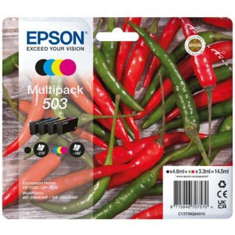 Epson C13T09Q64020 Cartuccia Peperoncino 503 Comp con Expression Home XP 5200 XP 5205 Multicolore (1/2)