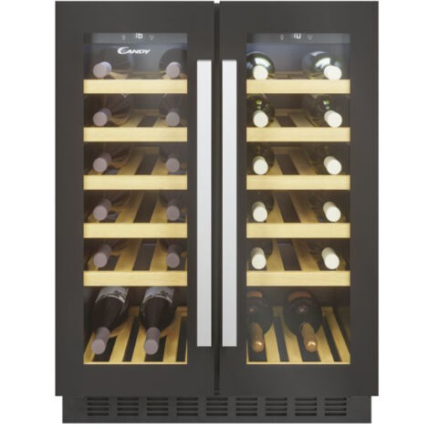 Candy CCVB 60D1 Cantinetta Vino da Incasso 38 Bottiglie 2 Zone Temperatura Nero