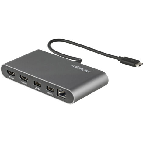 StarTech.com Mini Dock Thunderbolt 3 - Docking Station Portatile per Doppio Monitor HDMI 4K 60Hz, Hub 2x USB-A (3.0/2.0), GbE - Cavo 28cm - Adattatore multiporta TB3 - Mac/Windows (1/5)