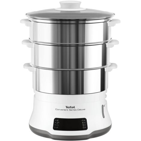 Tefal Vaporiera ElettricoVC502D10 con 3 Vaschette Potenza 900 W Colore Acciaio Inossidabile