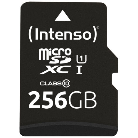 Scheda MicroSDXC UHS-I Premium Class 10 da 256 GB INTENSO con Cablaggio Universale - Modello 180849 (1/4)