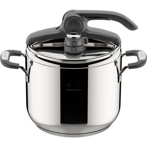 Lagostina pentola a pressione briosa 7l acciaio inox lagoeasyup manici silicone 22cm