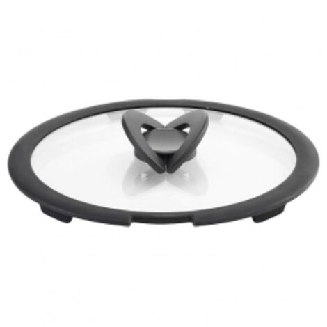 Lagostina Coperchio in Vetro 26cm Ingenio Manicatura Salvaspazio Bordo in Silicone