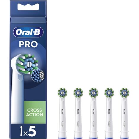 Oral-B CrossAction 80730885 testina per spazzolino 5 pz Bianco