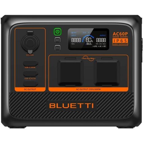 Bluetti AC60P stazione di alimentazione portatile Litio Ferro Fosfato (LiFePo4) 600 W 9,1 kg