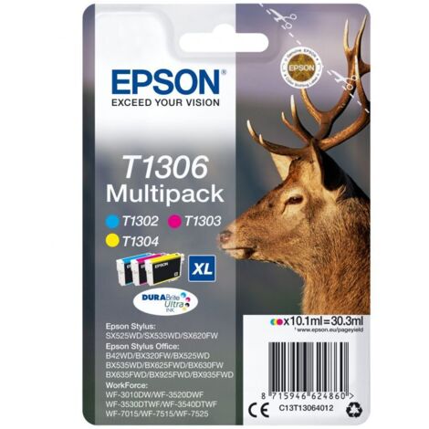 Cartucce Epson T1306 CMY XHY - Confezione da 3, inchiostro DURABrite XHY a colori (EP62486) (1/5)
